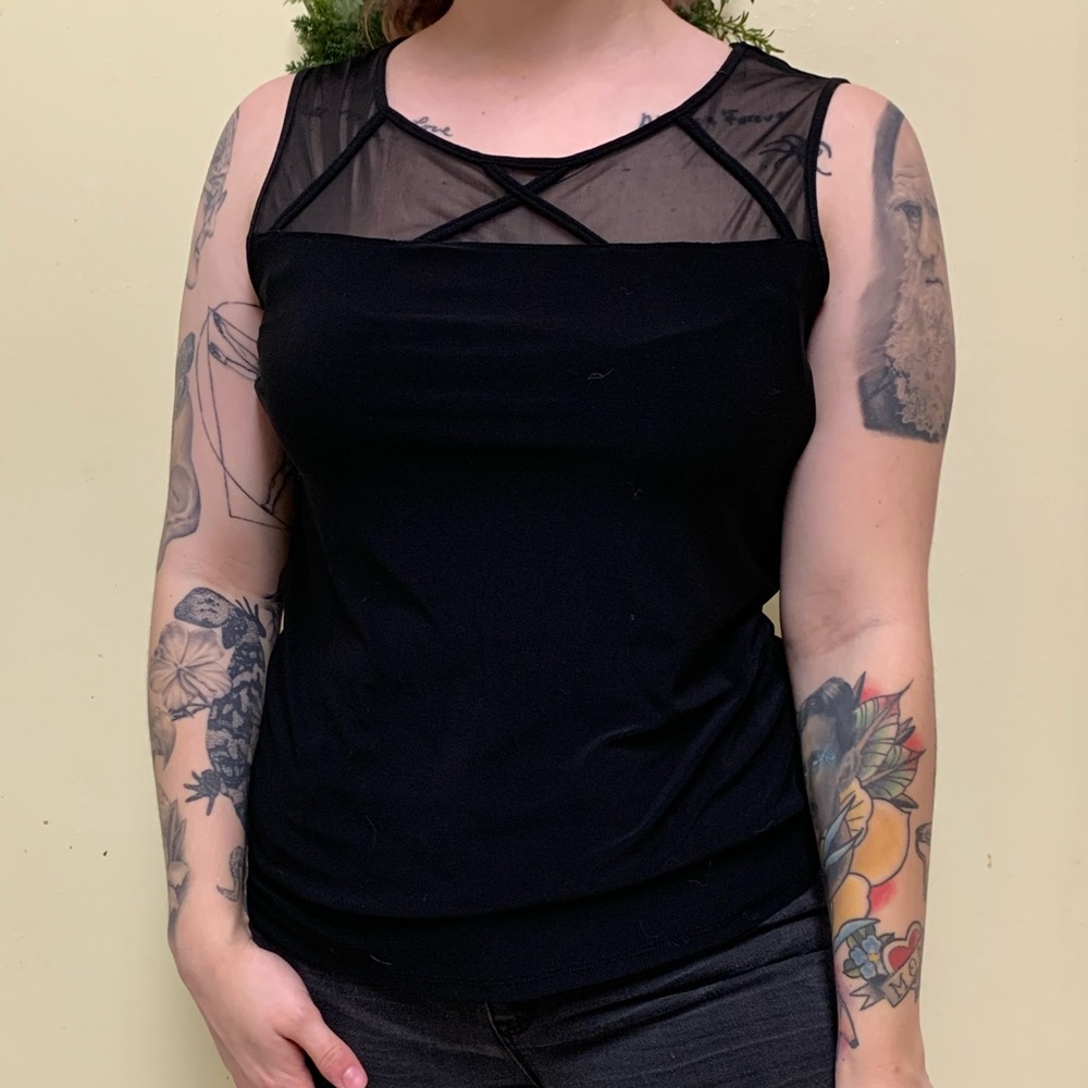 Mesh Detail Tank Top | Size Small